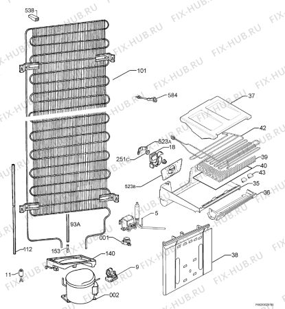 Взрыв-схема холодильника Privileg 937941_41237 - Схема узла Cooling system 017